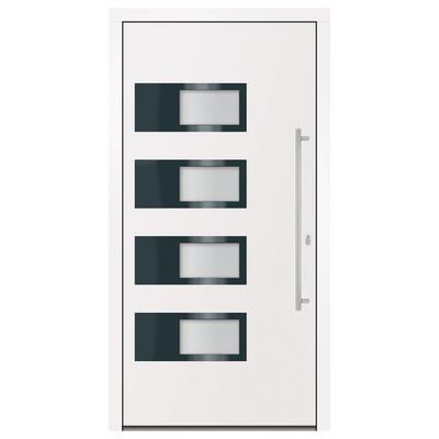 Front Door White 100x200 Cm Aluminum and PVC