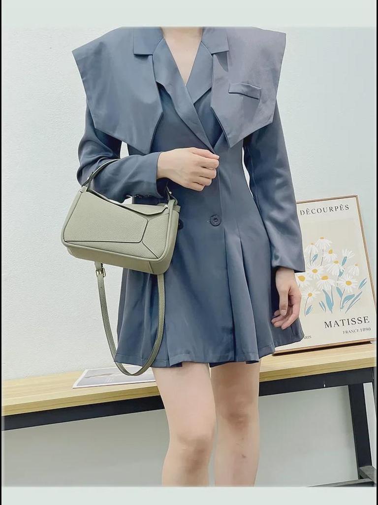 2024 Осень Женская Модная Универсальная Сумка из Коровьей Кожи на Одно Плечо