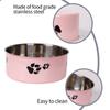 Cartoon Footprint Stainless Steel Pet Dog Bowl Large Capacity Skidproof Cat Feeding Bowl Non-slip Puppy Food Drinking Tray