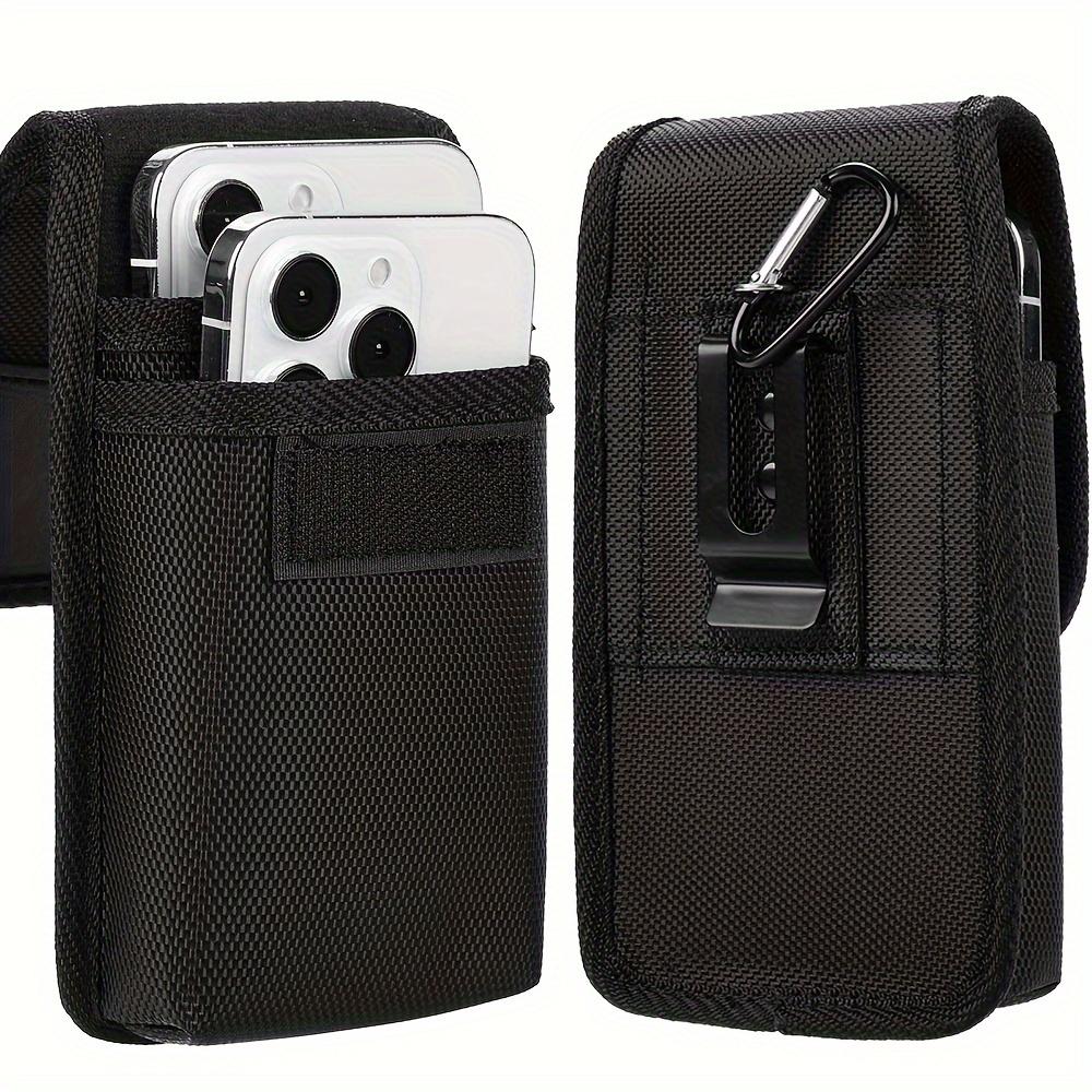 Двухслойный кожаный чехол для мобильного телефона, мужской многофункциональный чехол для мобильного телефона с зажимом