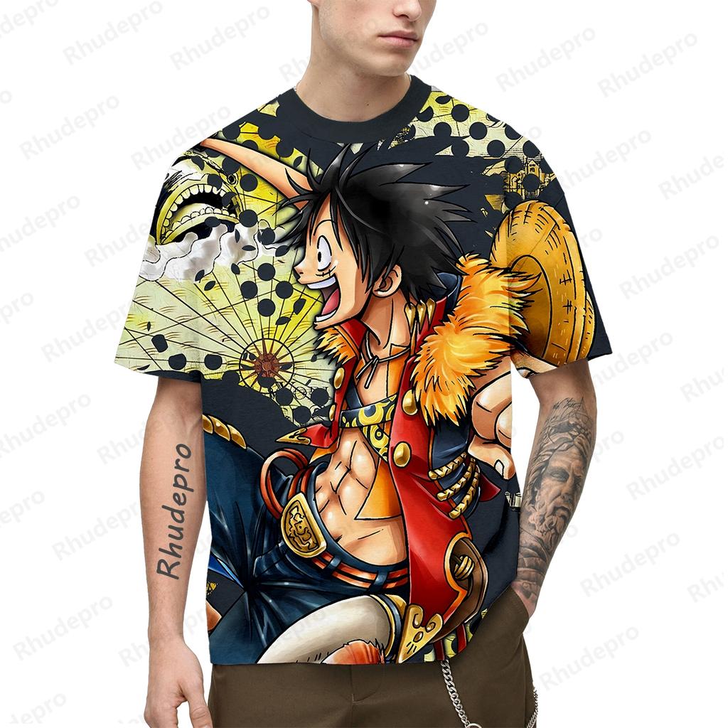 One Piece Популярная аниме-футболка 3d Япония Харадзюку аниме мужская с коротким рукавом косплей Луффи рубашка с принтом футболка мужская одежда топ