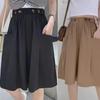Летние женские шорты-юбка больших размеров с эластичным поясом, широкие брюки, костюмные шорты