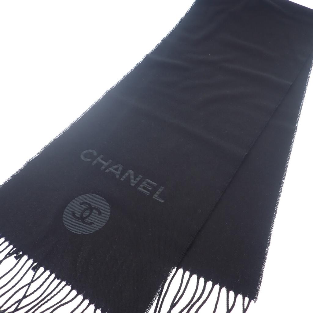Chanel Шарф черный шерсть/кашемир Женский