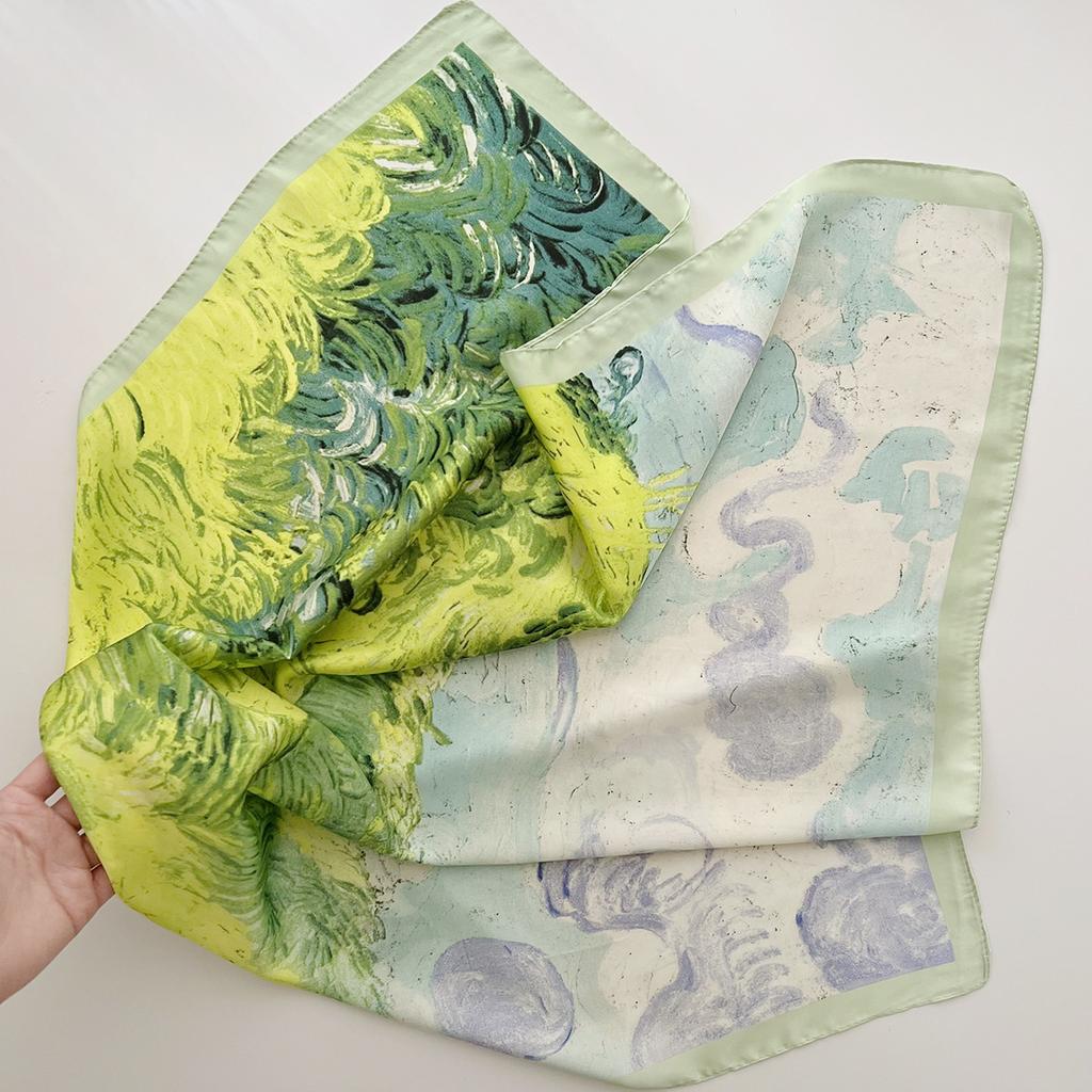 New Minimalist Small Square Scarf Women'S Scarf Professional Small Scarf Autumn And Winter Warm Shawl Scarf Temperament Headband