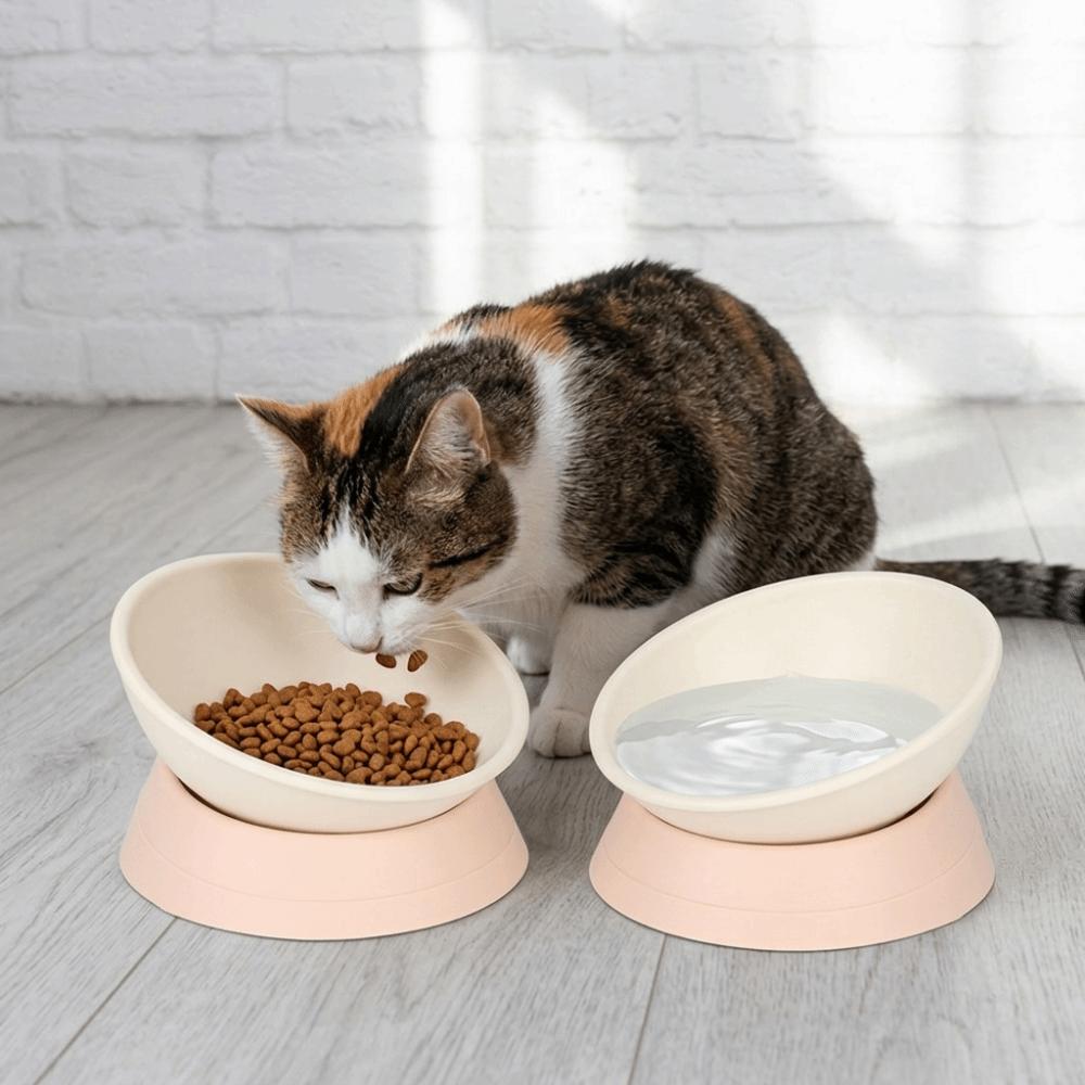 Anti-Tip Tilted Pet Bowl Adjustable Angle Neck Care Bowl Food & Water Bowl Neck Protection