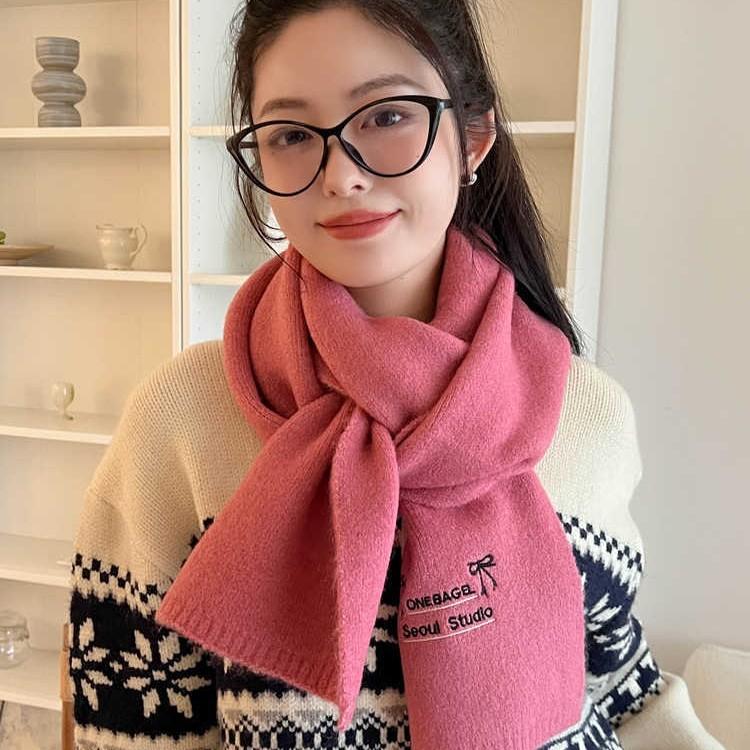 Шарф женский зимний шерстяной смеси Tide Student Sense Of Luxury вязание теплый шейный платок Tide