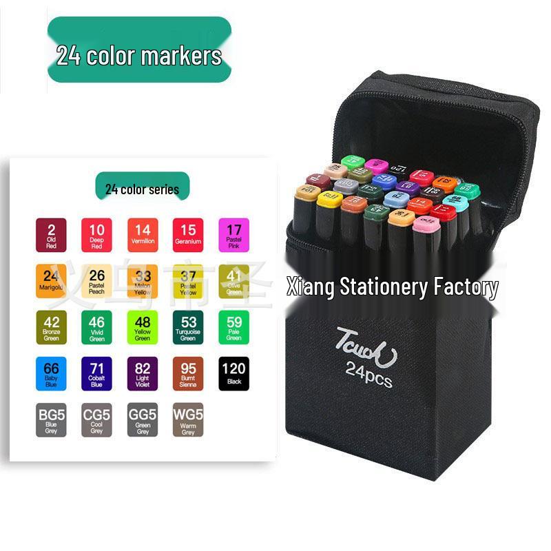 Двусторонние быстросохнущие акварельные маркеры, 48 цветов, большой емкости для студентов