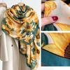 Sunflower Floral Print Women's Scarf Shawl Wrap Lightweight Cashmere Feel Large Scarves