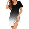 Womens Summer Dresses Short Sleeve Linen Casual T-Shirt Dresses Swing Beach Midi Dress Sundresses With Pockets