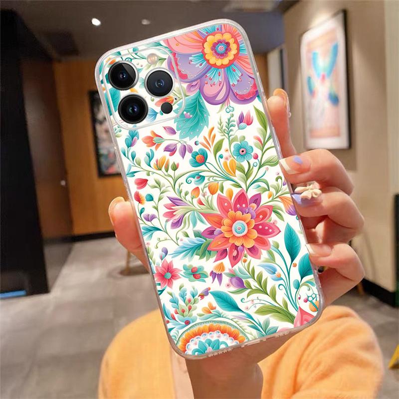 Чехол для телефона Flower Aesthetic для iPhone 15 14 Pro Max 13 12 11 Pro Max XSMax XR 12 13 mini 14 Plus