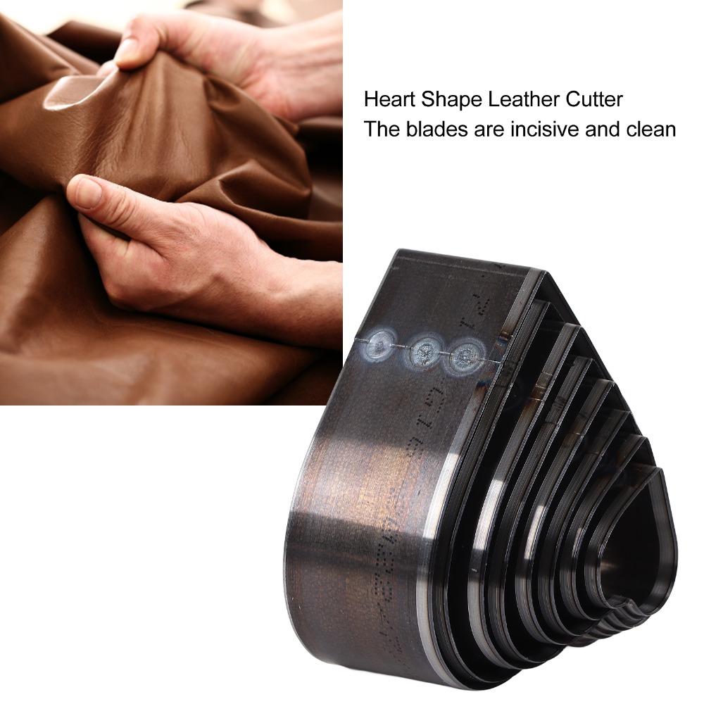 8PCS Alloy Steel Heart Shape Punching Tool Hollow Punch Set for Leatherwork, Fabric, Foam