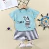 2023 Summer Cotton Children's Short Sleeve T-shirt Set Baby Short Sleeve Shorts Two-piece Set