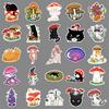 50 Cat Mushroom Graffiti Stickers Personalized Cartoon Animals and Plants Decorative Mobile Phone Case Water Cup Creative Stickers