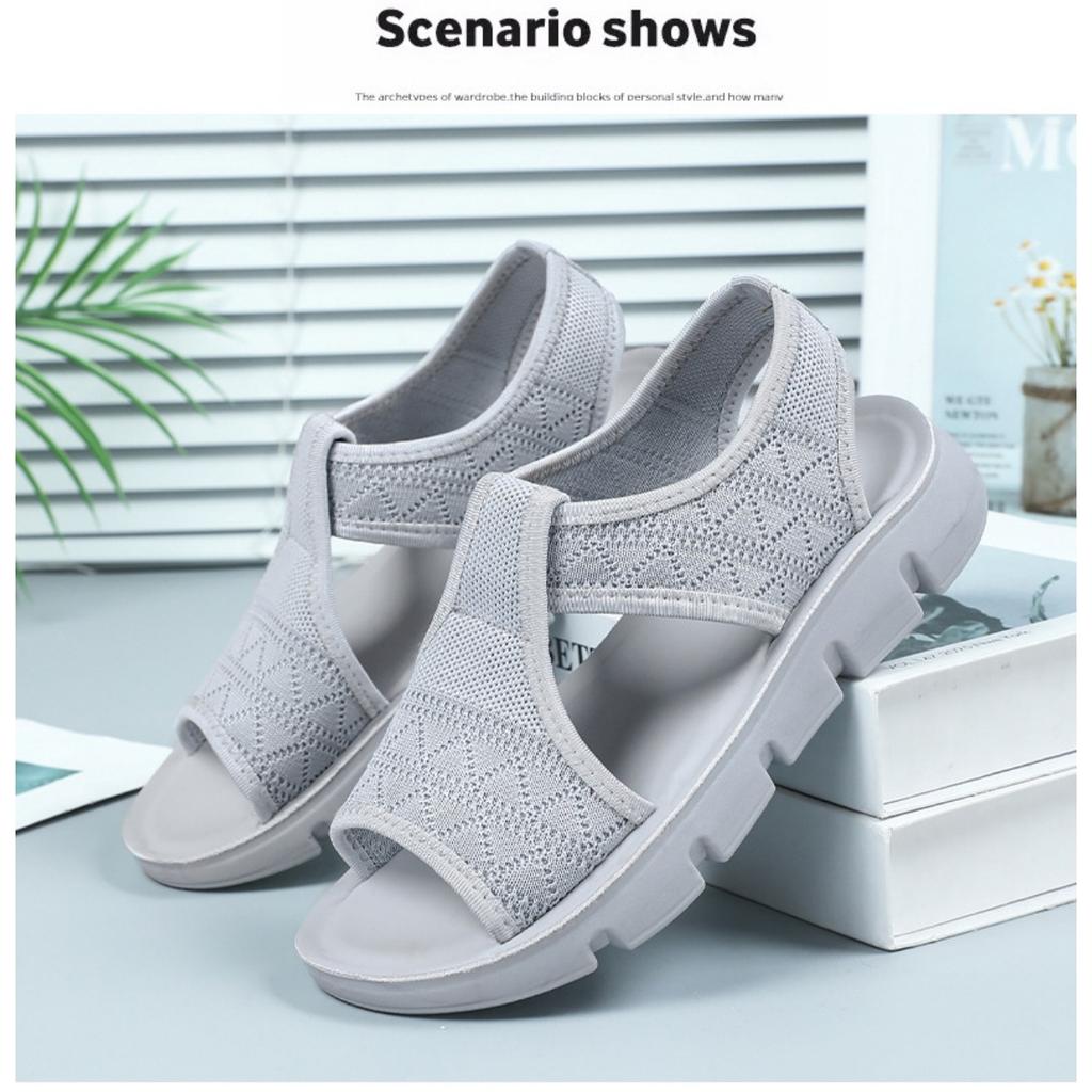 Женские летние новые сандалии из дышащего материала Flyknit, легкие из полиуретана, с защитой пальцев, прохладные шлепанцы для женщин