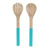 [R2877] - Bamboo Salad Servers 'Boho' Green Beige - 30x7 Cm