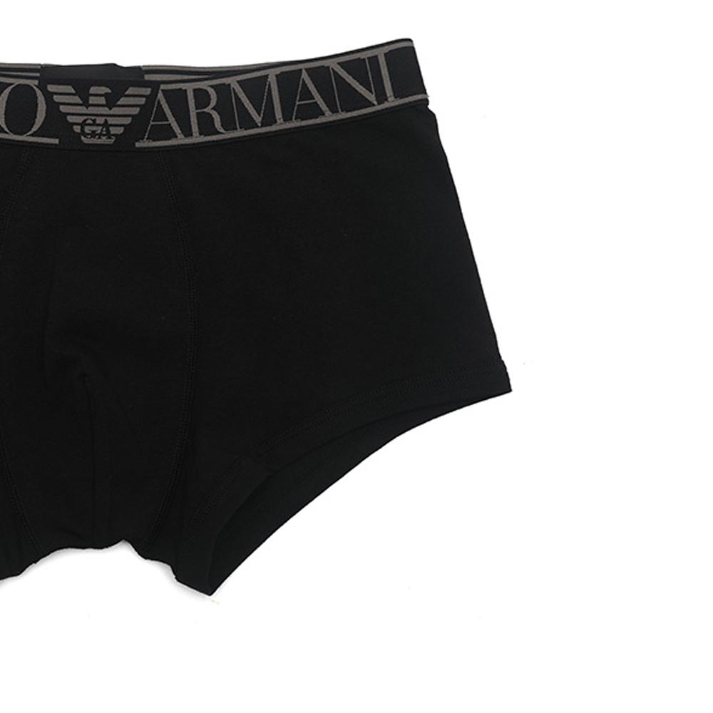 Emporio Armani FW22 Мужские боксеры с жаккардовым поясом с логотипом-буквой Черный 1113892-F7290-0020