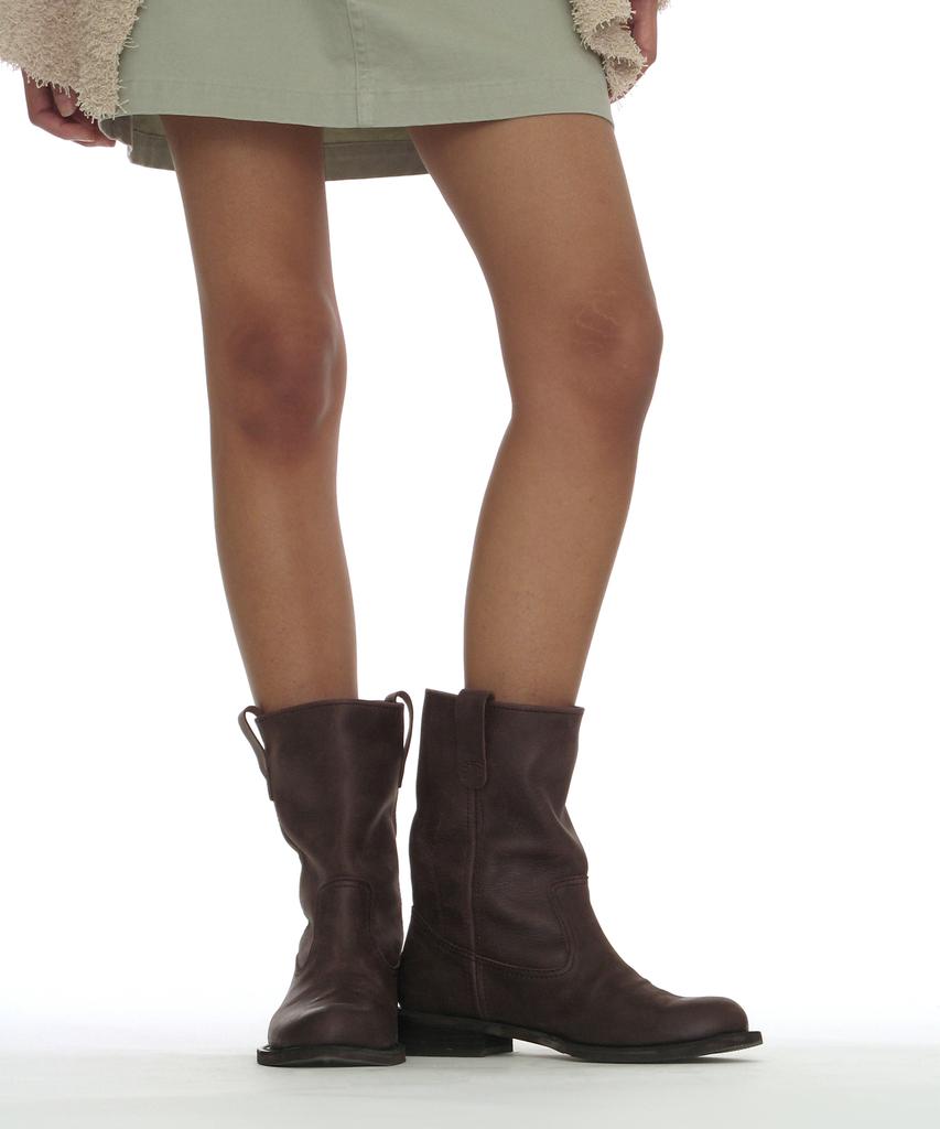Partimento Women Wrinkled Leather Pecos Boots_Brown