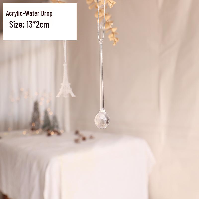 Снежинка Новогодняя елочная игрушка: Акриловая сосулька для праздничного украшения или свадебной инсталляции, прозрачно-белая