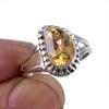 Natural Citrine Gemstone Handmade 925 Sterling Silver Jewelry Ring Size 5.5 l7N73