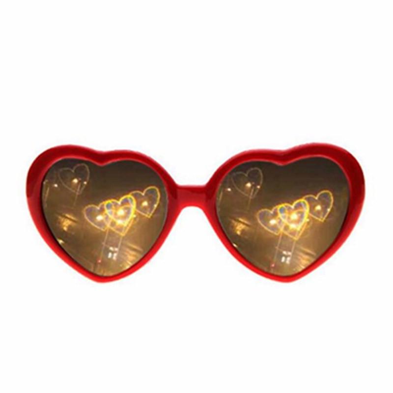 Novel Romantic Fashion Women Gift At Night Heart-shaped Special Effects Glasses Sunglasses