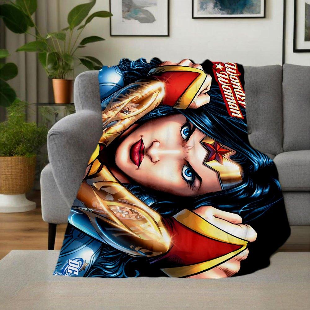 Wonder Woman DC Comics Book Cover Art Print PosterBlanket Flannel Throw Blanket for Sofa, Bed, Travel, Camping, Office, Couch, Chair