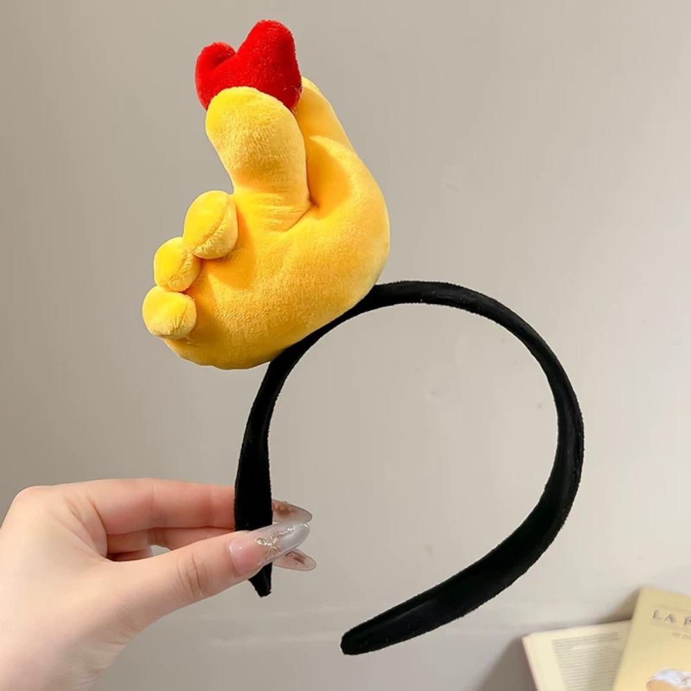 Hand Heart Funny Gesture Headband Plush Cosplay Hair Hoop Cute Plush Hairband  Photo Pros