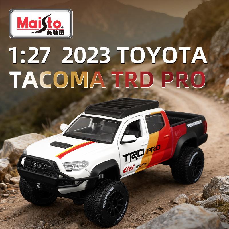 Майсто 1:27 Toyota Tacoma TRD PRO 2023 Литые модели автомобилей и игрушечные транспортные средства из сплава Модель автомобиля Масштабная миниатюрная модель автомобиля Для детей