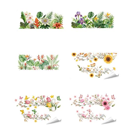 Green Potted Plants Stickers Wall Stick Floral Peel And Plants Vines Wall