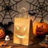 Halloween Event Supplies Candy Bags with Luminous Pumpkin Ghost Prints, Thickened Night Glowing Holiday Paper Gift Bags, Trick or Treat Party