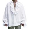 Mens Cosplay Prince Tops Long Sleeve Lace Up Steampunk Pirate Shirt
