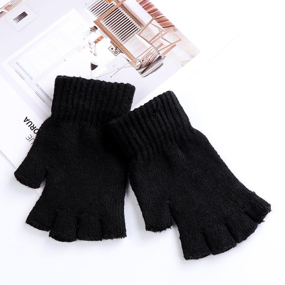 Базовые эластичные кашемировые перчатки для печати/набора текста, шерстяные вязаные перчатки без пальцев