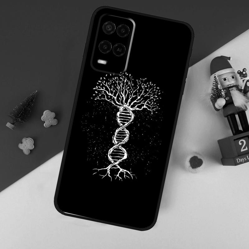Retro DNA Science Illustration For OPPO A38 A58 A78 A98 A54 A74 A94 A16 A76 A96 A5 A9 A52 A72 A79 A53S A15 A17 A57 Case