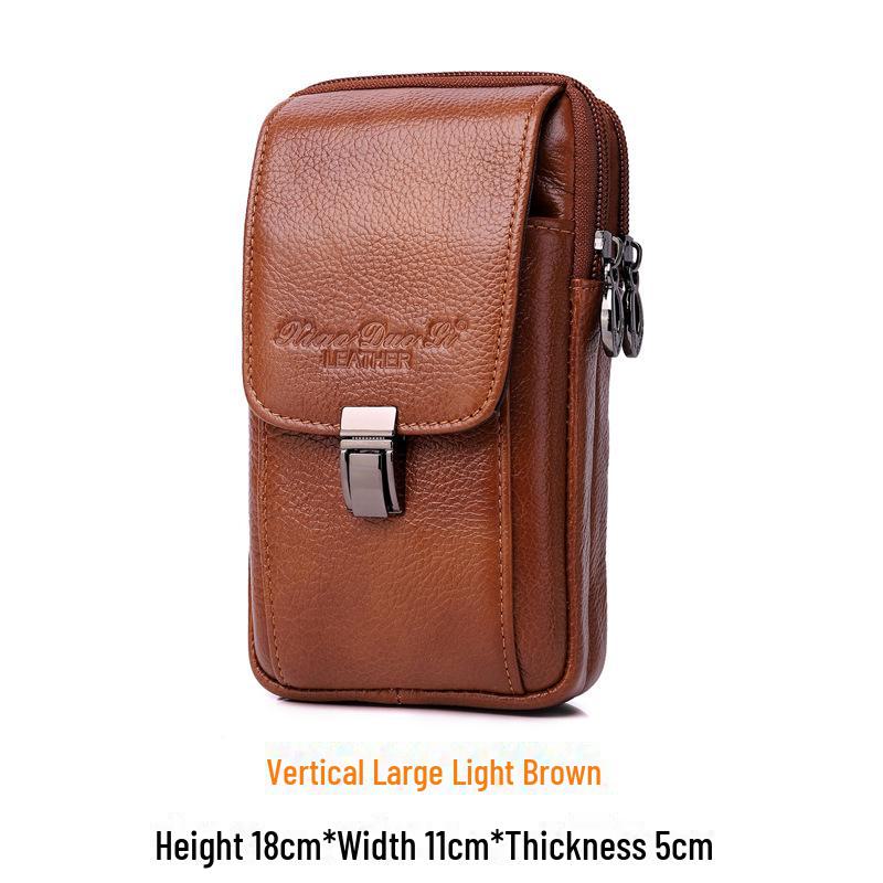 Мужская кожаная поясная сумка Xiaoduoli для мобильных телефонов 5,5"/6,5" с ремнем, держателем удостоверения личности из коровьей кожи 