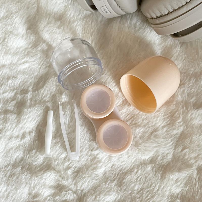 1 шт. Контейнер для контактных линз конфетного цвета, однотонный портативный футляр для контактных линз с пинцетом и присоской, набор для дорожного набора, держатель