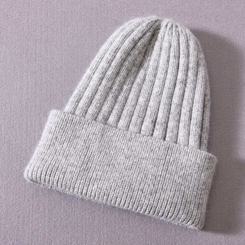 Children's knitted hat rabbit velvet classic striped soft cute autumn and winter outdoor wool hat warm and windproof