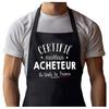 Planetee Tablier Noir Acheteur Certifié Meilleur de France| Vêtement Blouse de protection pour Cuisine Barbecue, Jardinage, Tâches