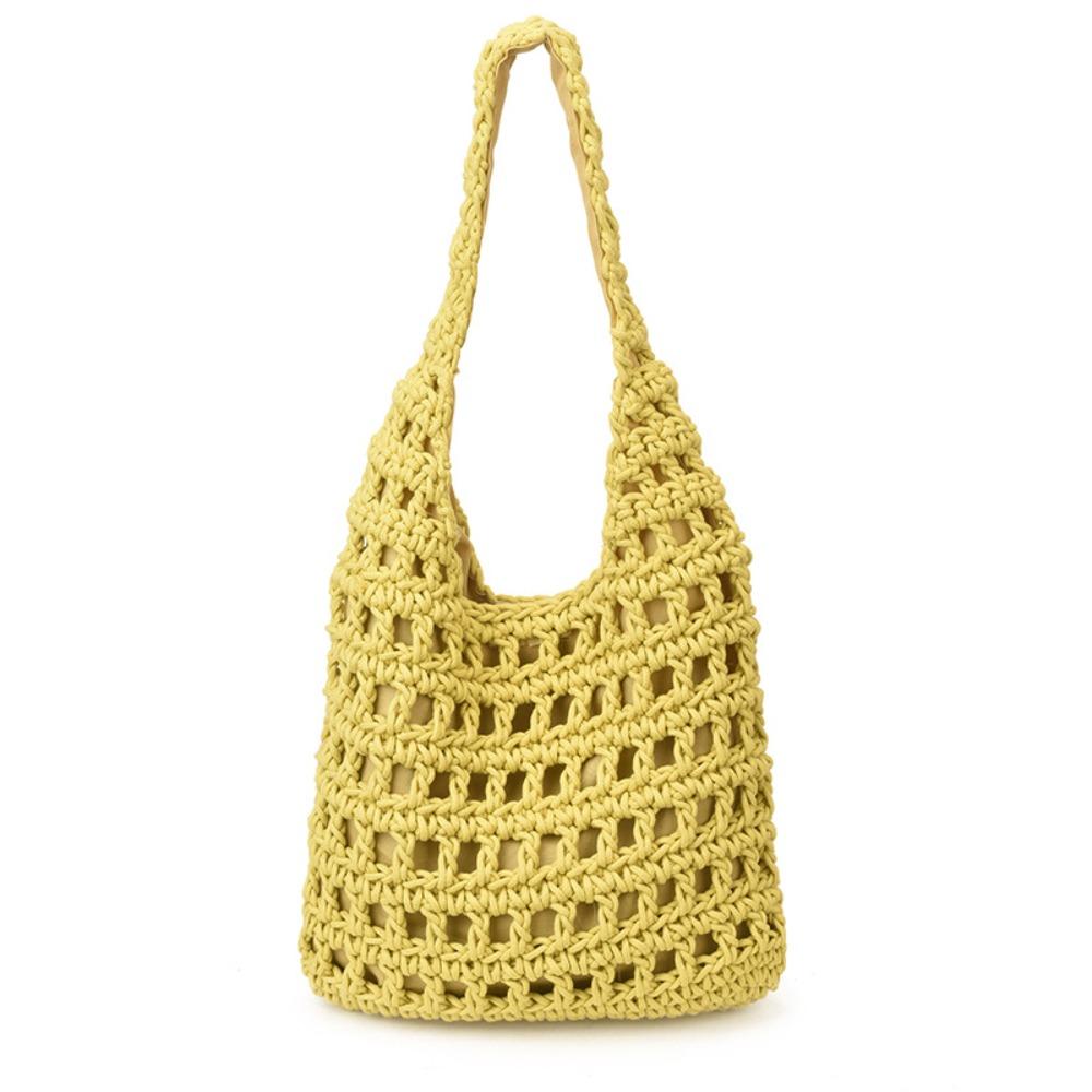 Korean Style Hollow Out Knitted Weave Bag Braided Beach Bag Sweet Crochet Tote Bag Ladies/Girls