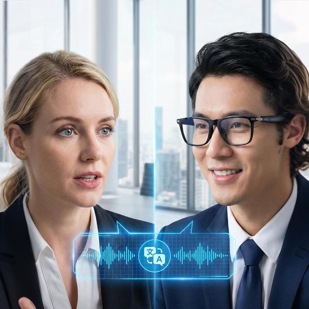 European & American Design AI Translation Smart Bluetooth Music Glasses – Magnetic Charge, Waterproof, High-Quality Texture.
