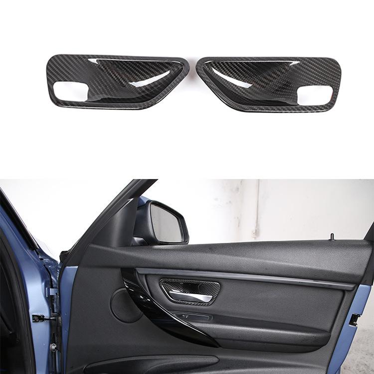 2 шт./компл., натуральное углеродное волокно, внутренняя дверная ручка автомобиля, накладка на чашу для BMW 3 4 серии f30 f32 f35 316i 318i 320li