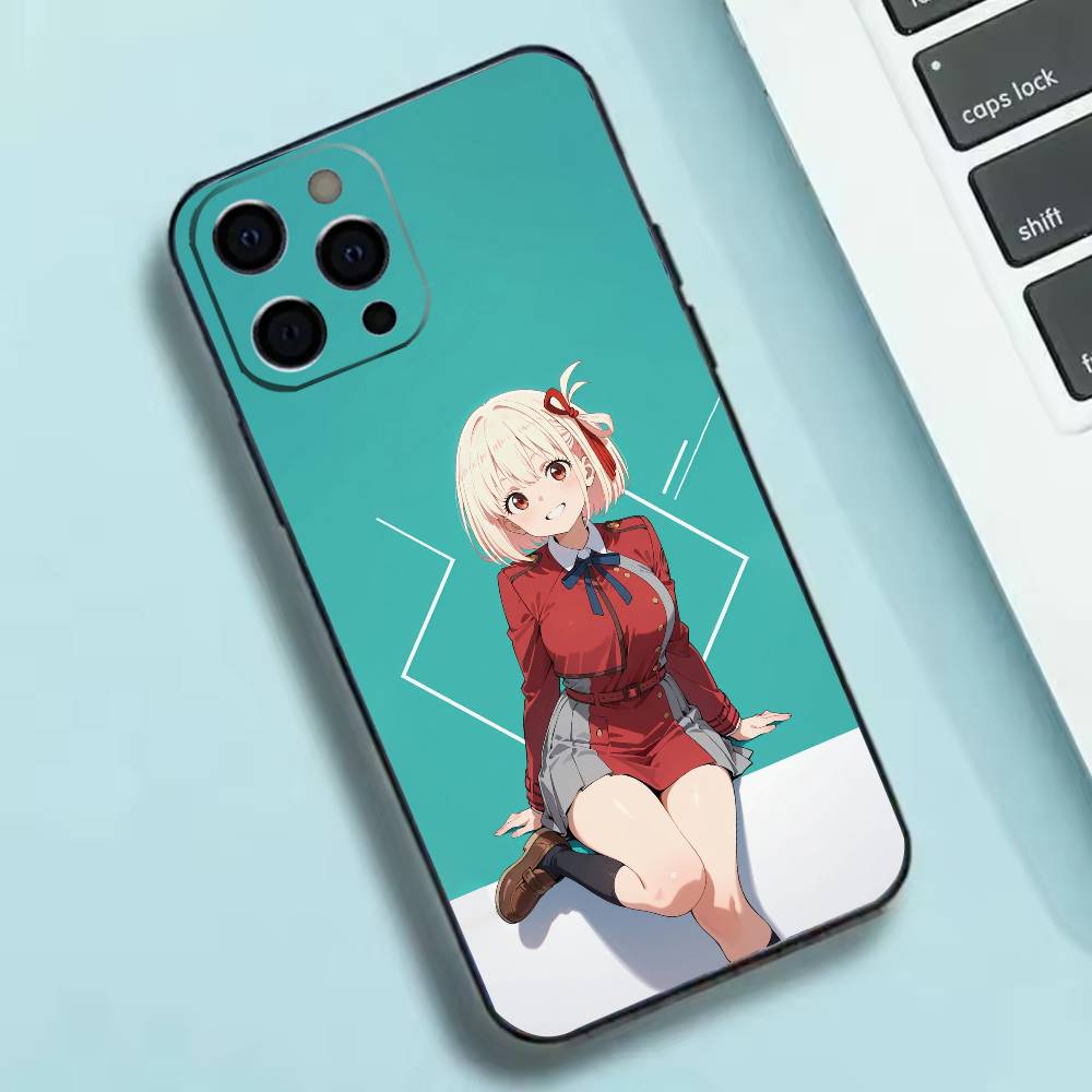 Чехол для телефона Lycoris Recoil Chisato для iPhone 17, 16, 15, 14, 13, 12, 11 X XR Plus, Другие Мягкий черный чехол