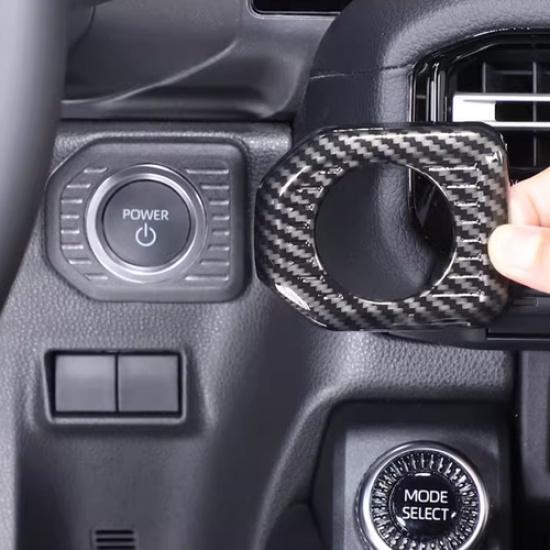 For Toyota Land Cruiser 2024 2025 Carbon Fiber Engine Switch Frame Trim