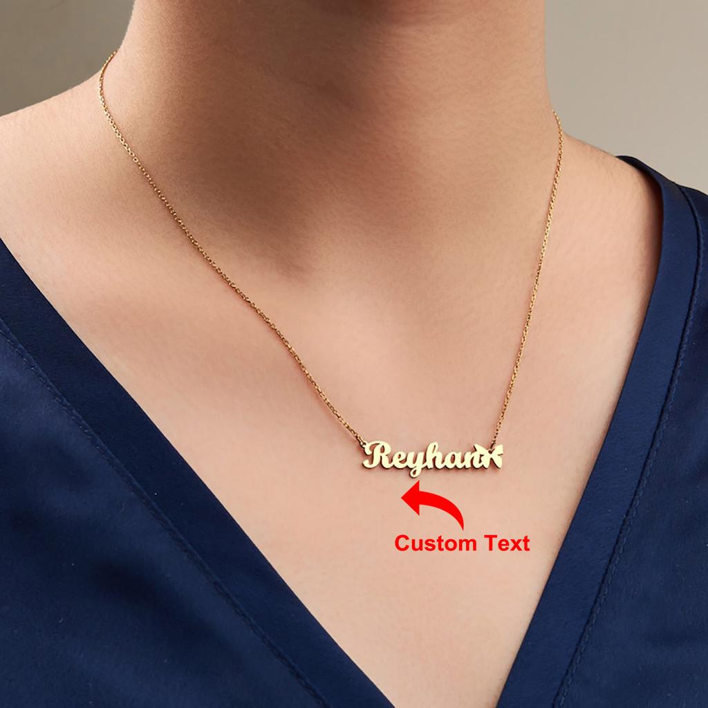 Custom Name Necklace Stainlesss Steel Chain Choker With With Heart Personalized Necklaces For Women Men Bijoux Bff Jewelry Gift