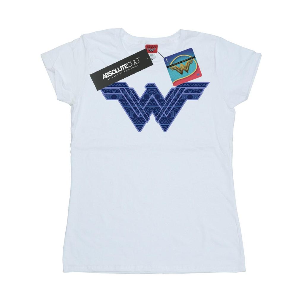 DC Comics Womens/Ladies Wonder Woman Pattern Fill Logo Cotton T-Shirt