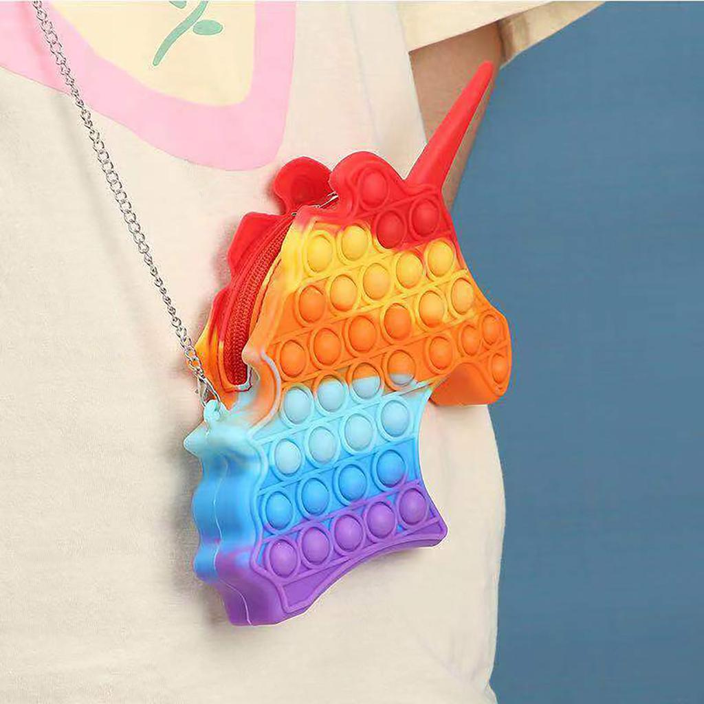 Сумка с подвеской для игрушек, игрушки для снятия стресса с пузырьками для взрослых и детей