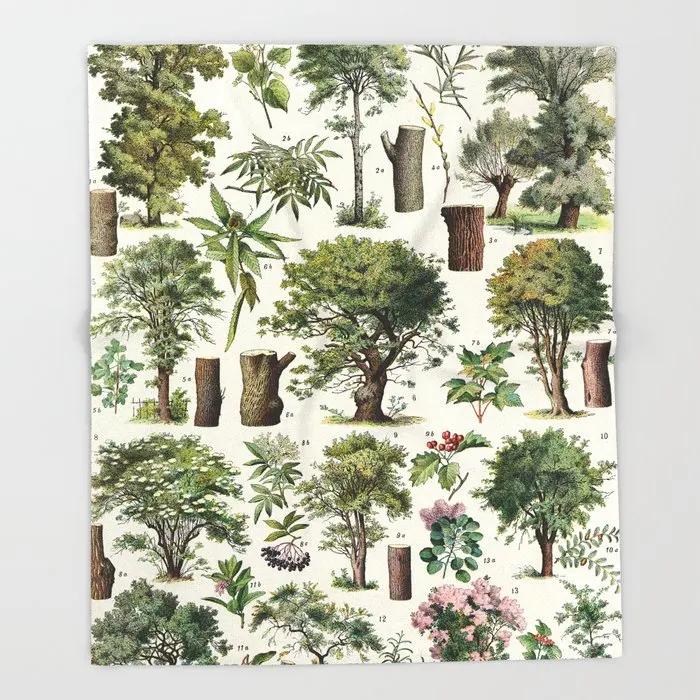 Адольф Мийо Цветы для всех Французский винтажный постер Плед Теплое одеяло из микрофибры Фланелевое одеяло