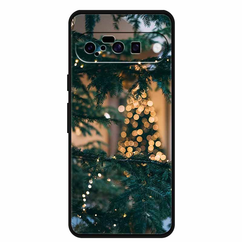 Рождественские чехлы для Google Pixel 10 Чехол Силиконовый Мягкий Черный Чехол Рождественская елка для Pixel 10 Pro / 10 Pro XL Задняя крышка