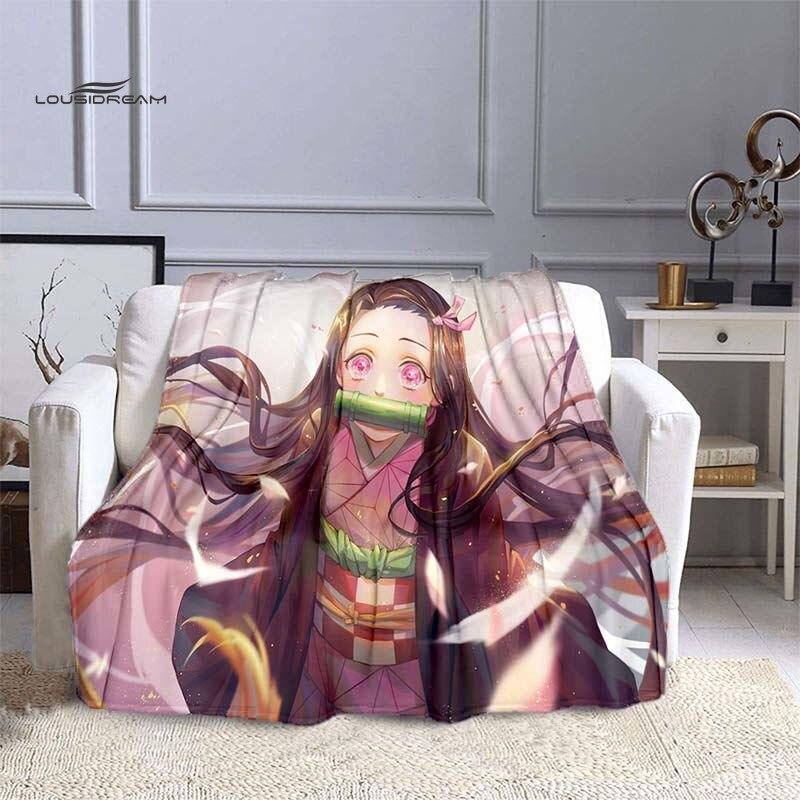 Одеяла LOUSIDREAM Demon Slayer для кроватей, дома, путешествий, взрослых, фланелевое одеяло для дивана, кровати, гостиной, дивана, ребенка, сохраняющее тепло