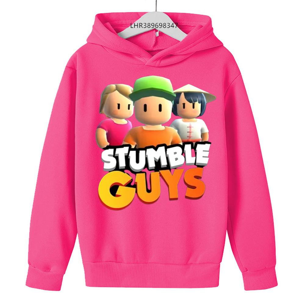 Stumble Guys Осенне-зимняя толстовка с капюшоном Детская толстовка с капюшоном Подходит для детей 3-12 лет Верхняя одежда с капюшоном для мальчиков и девочек