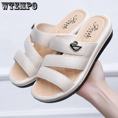 Женские шлепанцы для ношения на открытом воздухе, летние, на толстой подошве, модные, для домашнего декора, нескользящие женские шлепанцы