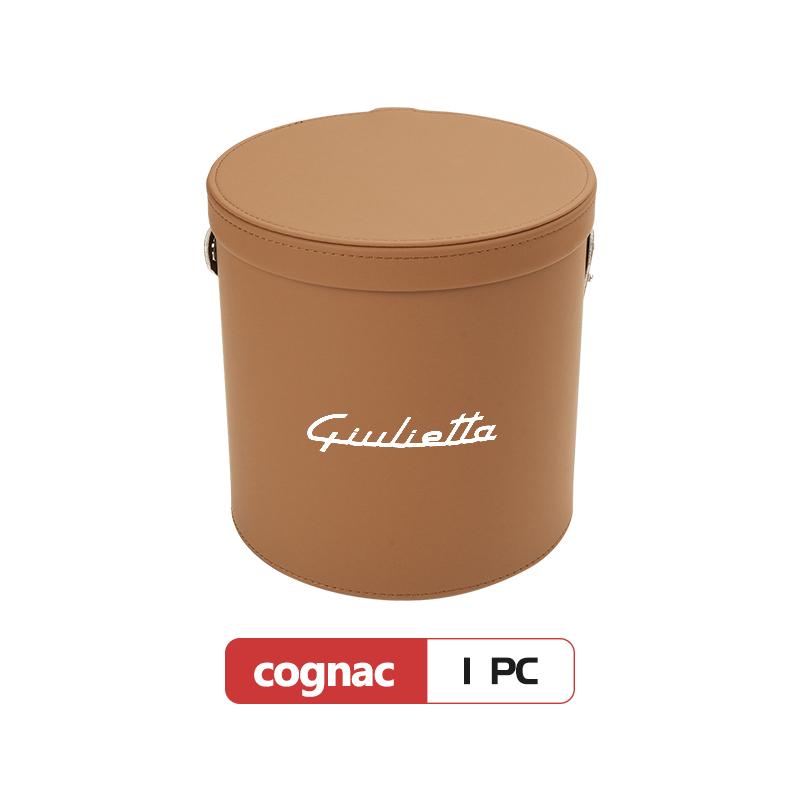 For Alfa Romeo Leather Car Trash Can Portable Trash Bin Garbage Box Organizer Accessories 159 Giulietta 156 147 Giulia Mito GTGZ0